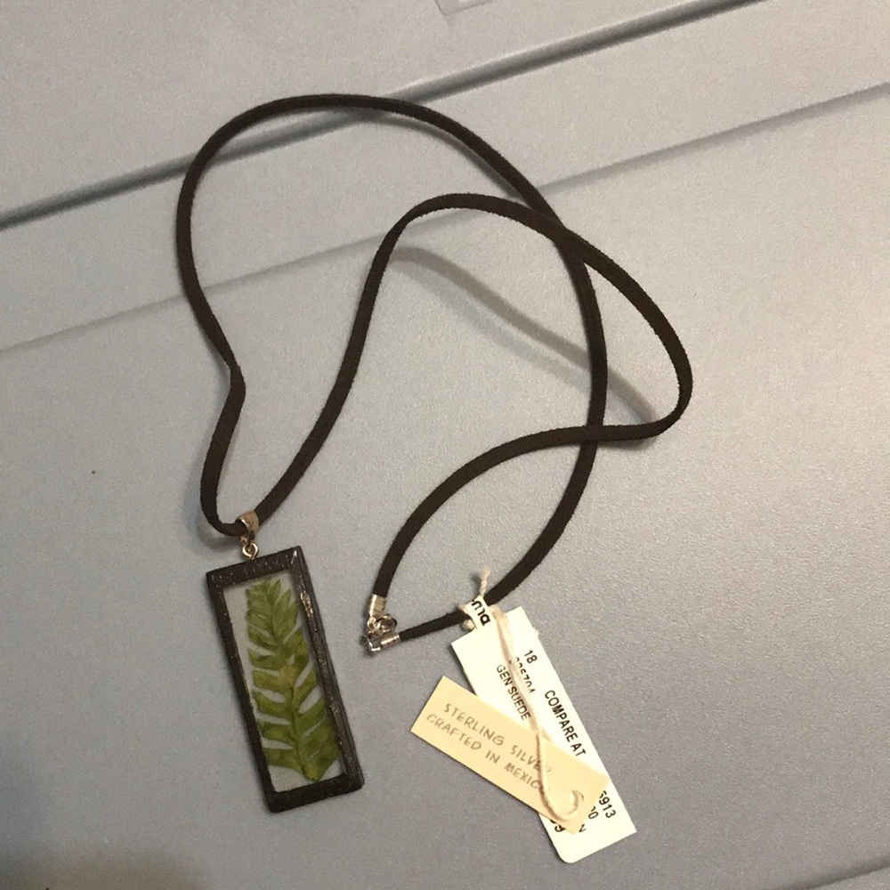 Handcrafted fern necklace/sterling silver elements